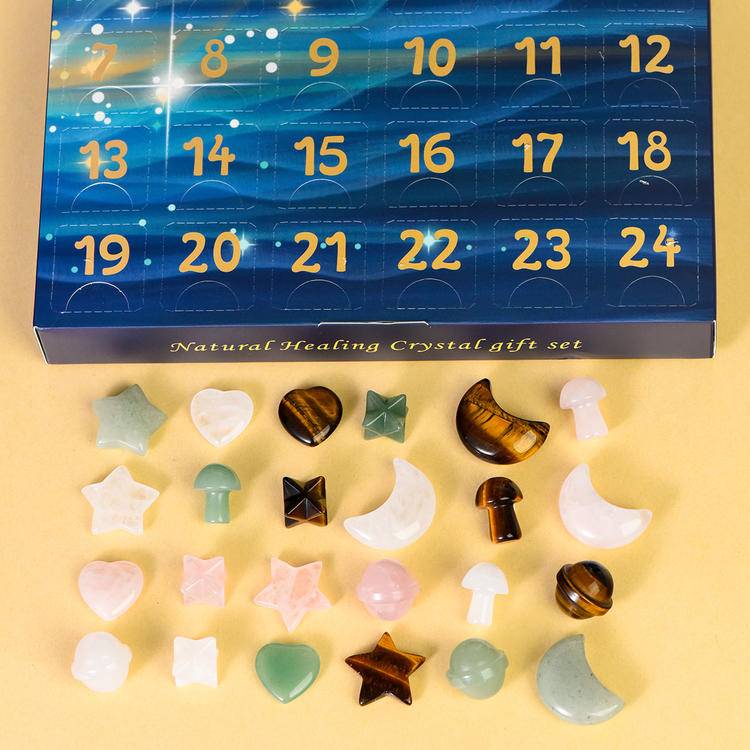 Bring Nature Home — 24-Day Natural Crystal Blind Box (Raw, Tumbled & Carved Specimens)