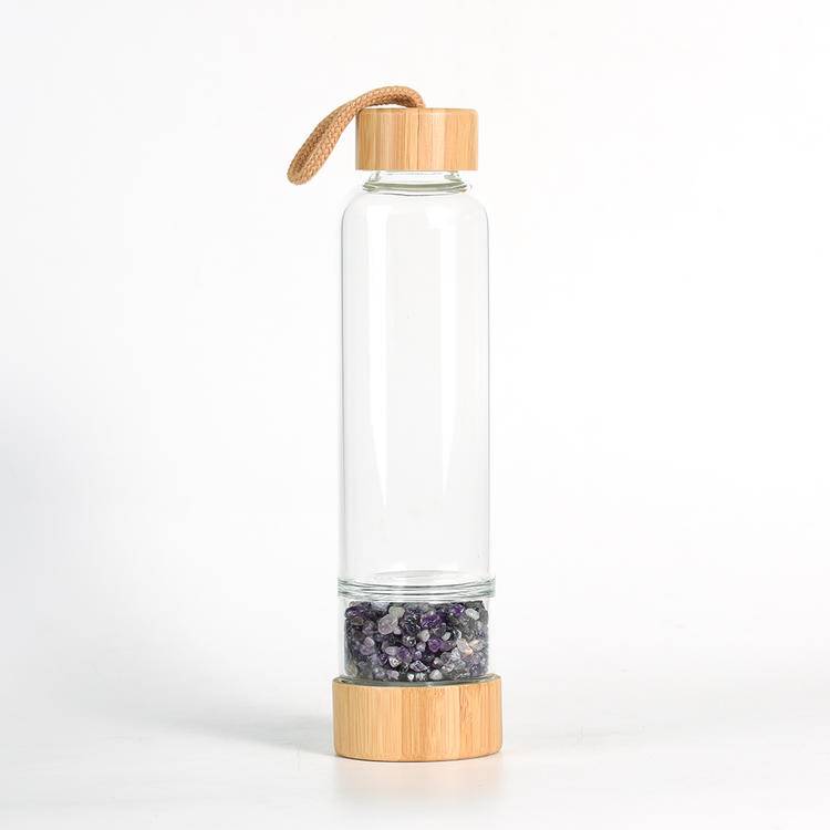 Variant with amethyst chip chamber shown in full length with bamboo carrying loop.