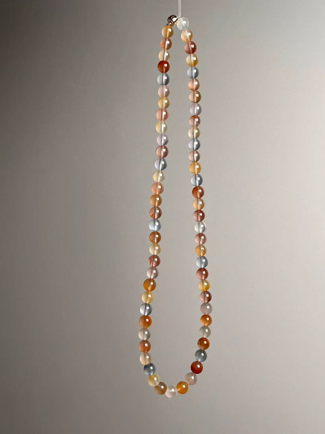 Side view showing even drill lines, glossy polish and luminous clarity