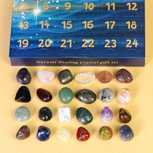 Bring Nature Home — 24-Day Natural Crystal Blind Box (Raw, Tumbled & Carved Specimens)